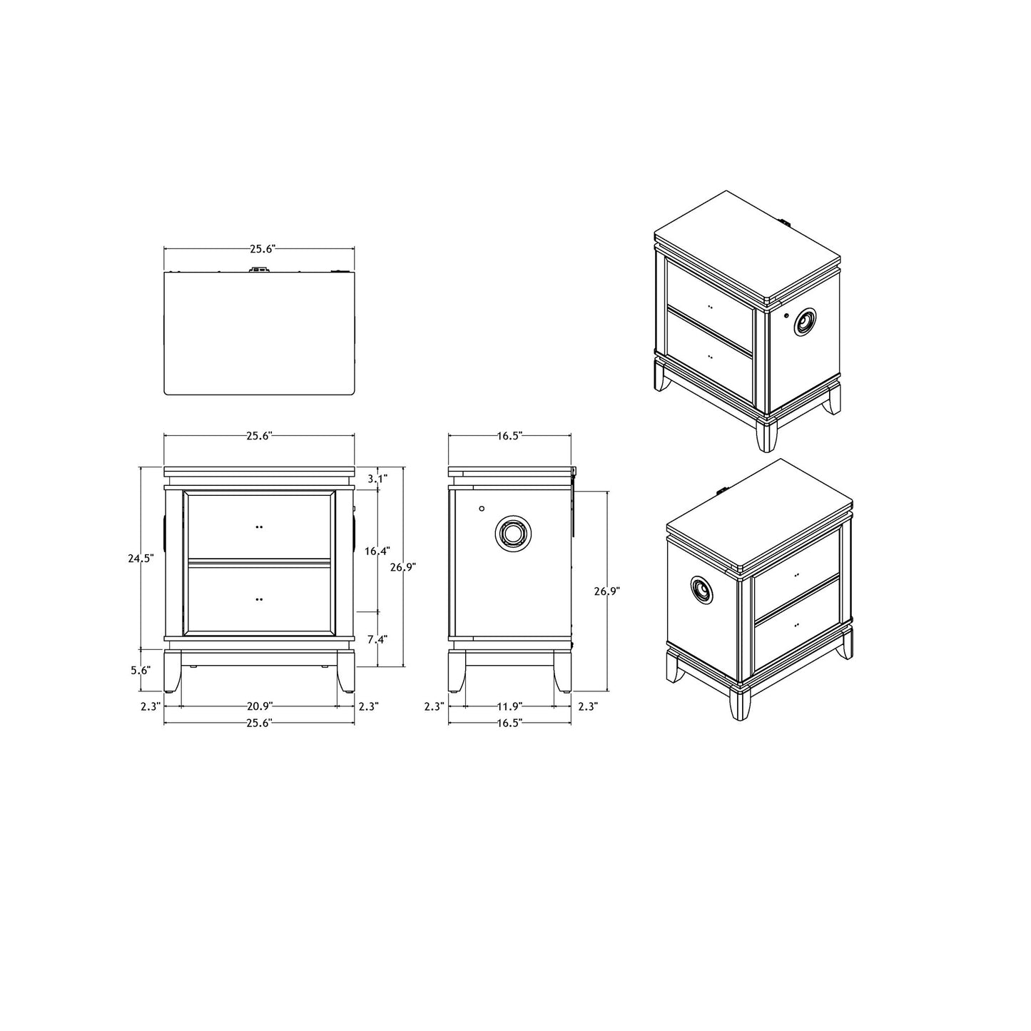 Adalid - Nightstand With Cooler, USB And Speaker - White - The Sleep Loft - Online Mattress Showroom NYC