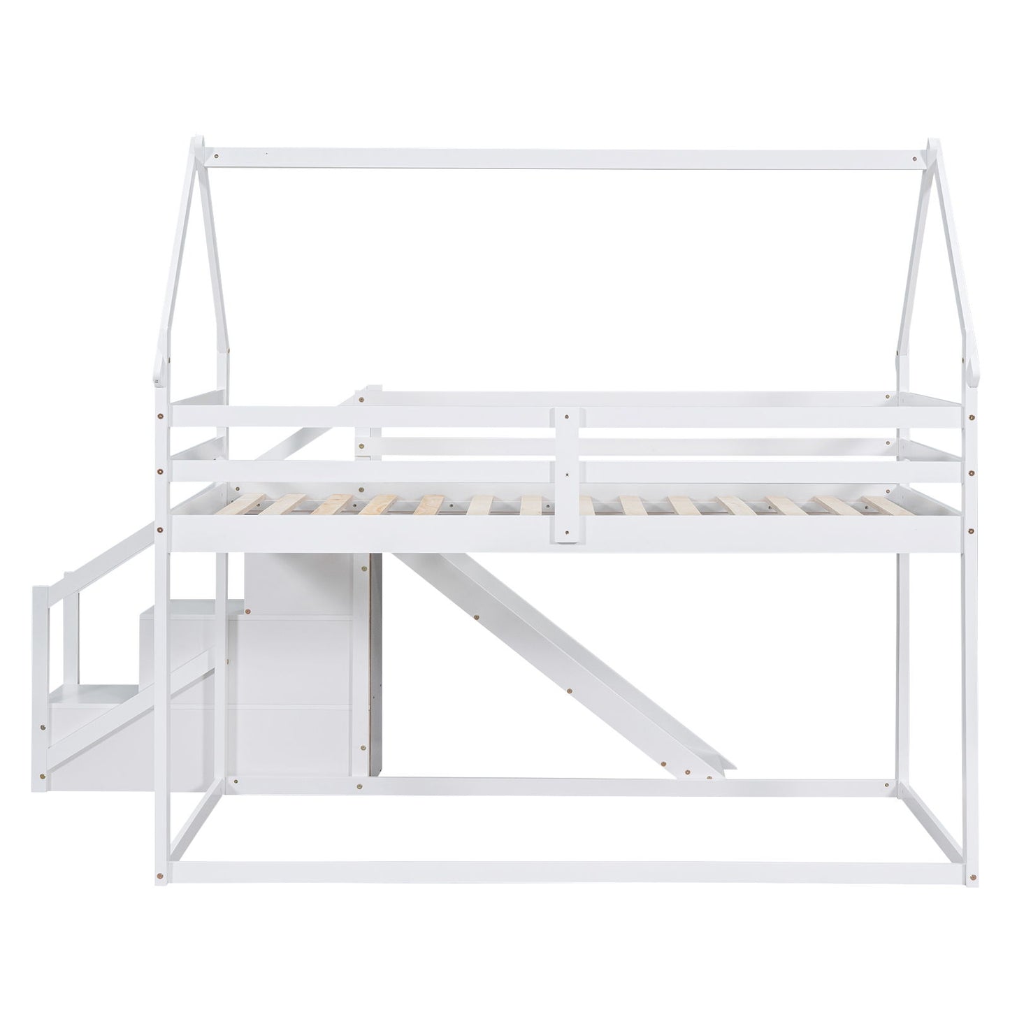 Twin Over Twin House Loft Or Bunk Bed With Slide And Staircase - The Sleep Loft - Online Mattress Showroom NYC