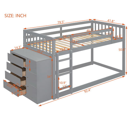 Bunk Bed With 4 Drawers And 3 Shelves - The Sleep Loft - Online Mattress Showroom NYC