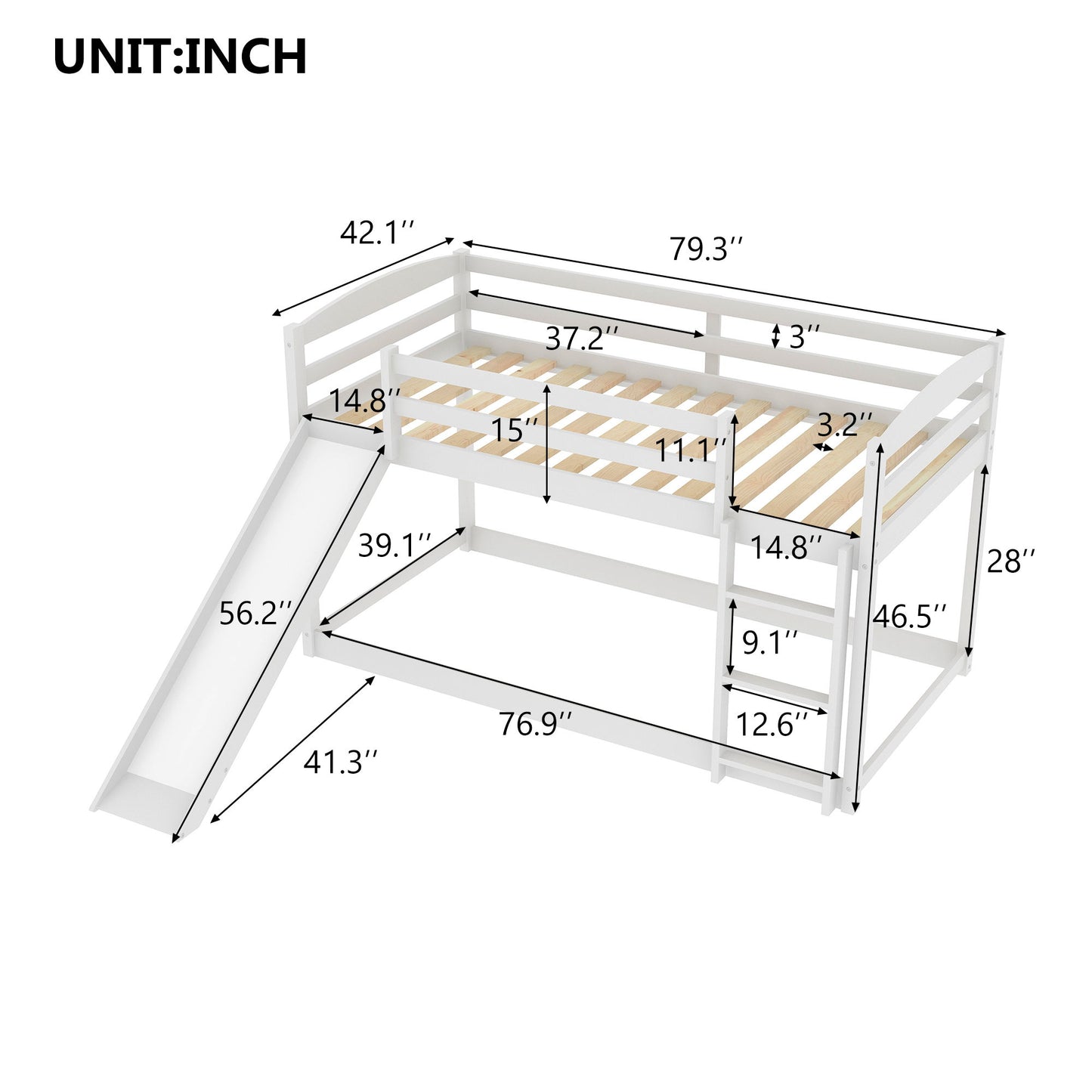 Durable Bunk Bed With Convertible Slide And Ladder - The Sleep Loft - Online Mattress Showroom NYC