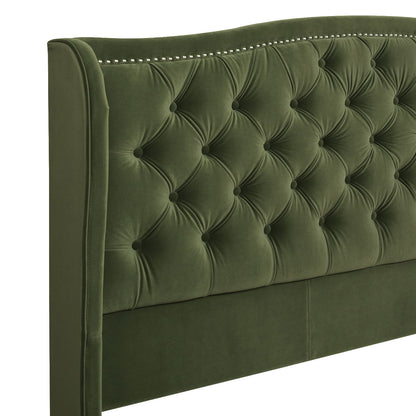 Marcella - Upholstered Shelter Headboard Bed Set - The Sleep Loft - Online Mattress Showroom NYC