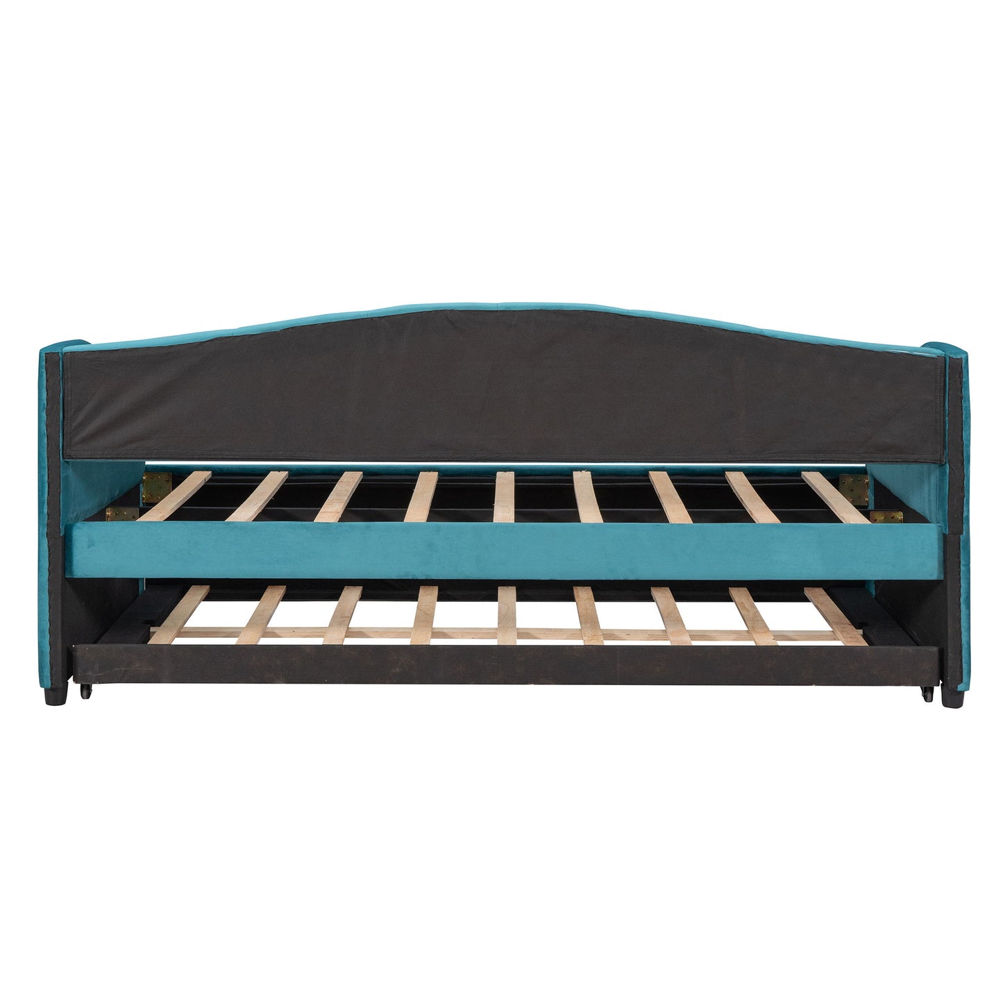 Upholstered Daybed Sofa Bed With Trundle Bed And Wood Slat - The Sleep Loft - Online Mattress Showroom NYC