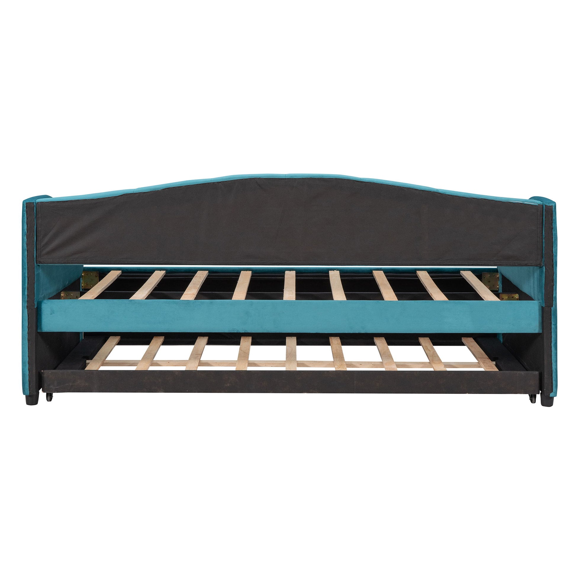 Upholstered Daybed Sofa Bed With Trundle Bed And Wood Slat - The Sleep Loft - Online Mattress Showroom NYC