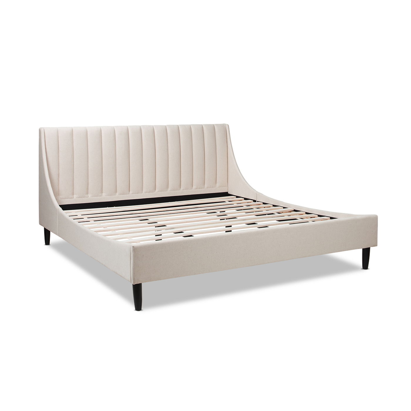 Aspen - King Vertical Tufted Headboard Platform Bed Set - Light Beige - The Sleep Loft - Online Mattress Showroom NYC