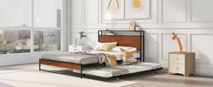 Platform Bed Frame With Trundle, USB Ports And Slat Support, No Box Spring Needed - The Sleep Loft - Online Mattress Showroom NYC
