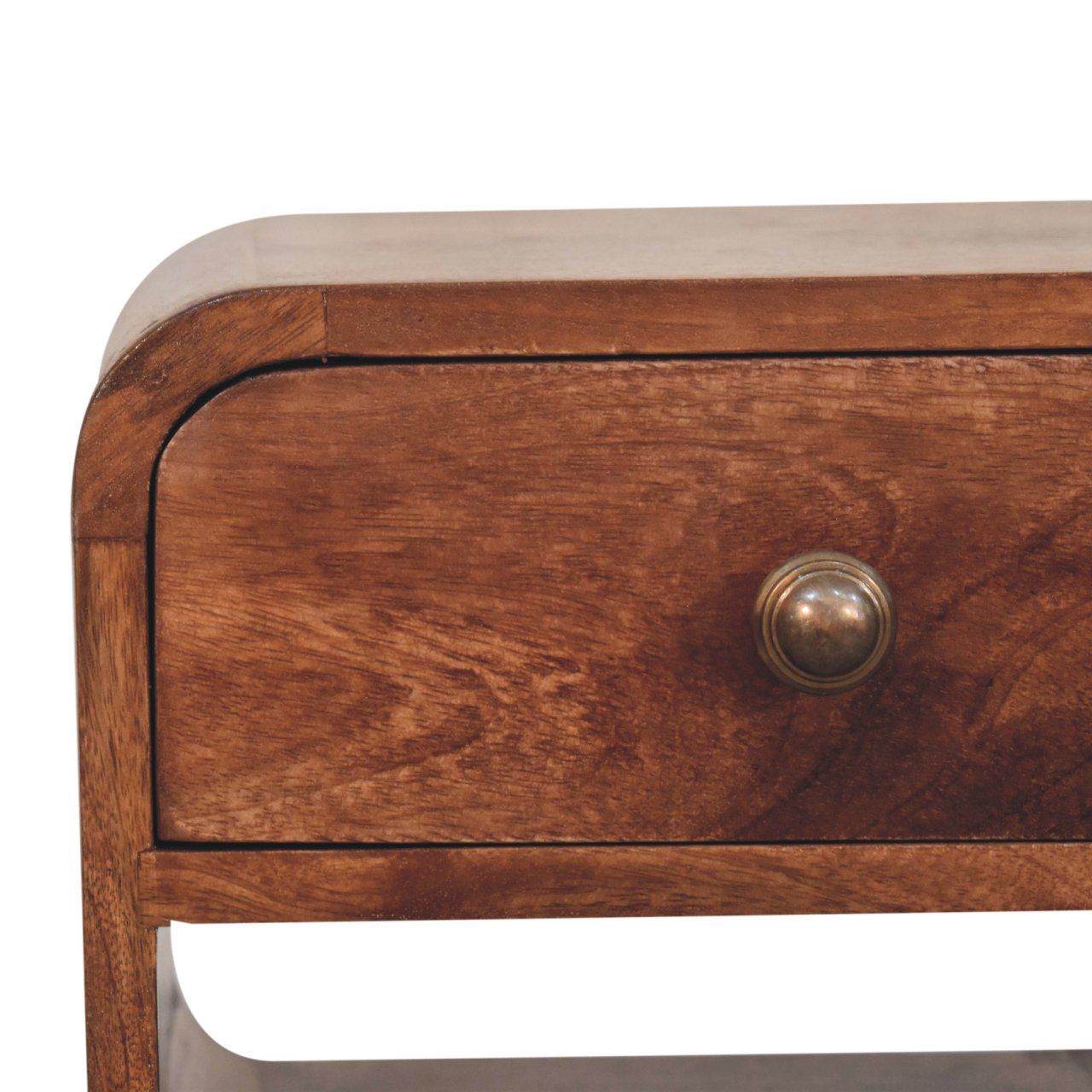 Mini California Curved Nightstand Wth Lower Slot - The Sleep Loft - Online Mattress Showroom NYC
