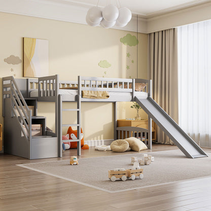 Loft Stairway Bed With 2 Drawers, Convertible Ladder And Slide - The Sleep Loft - Online Mattress Showroom NYC