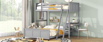 Full Over Full Bunk Bed With Desk - The Sleep Loft - Online Mattress Showroom NYC