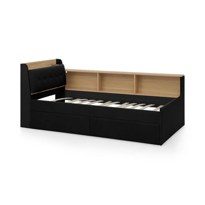 Upholstered Daybed With Storage Headboard, Wireless Charging, LED Lights - The Sleep Loft - Online Mattress Showroom NYC