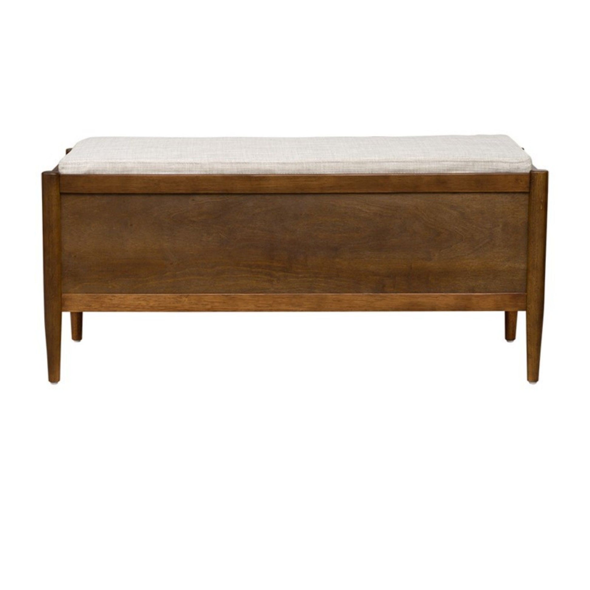 Accent Bench With Storage, Upholstered Cushion - Walnut Brown - The Sleep Loft - Online Mattress Showroom NYC