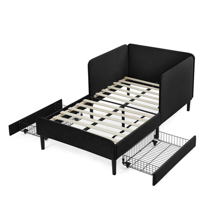 Upholstered Platform Bed Frame With 2 Storage Drawers And Adjustable Sofa Bed - The Sleep Loft - Online Mattress Showroom NYC
