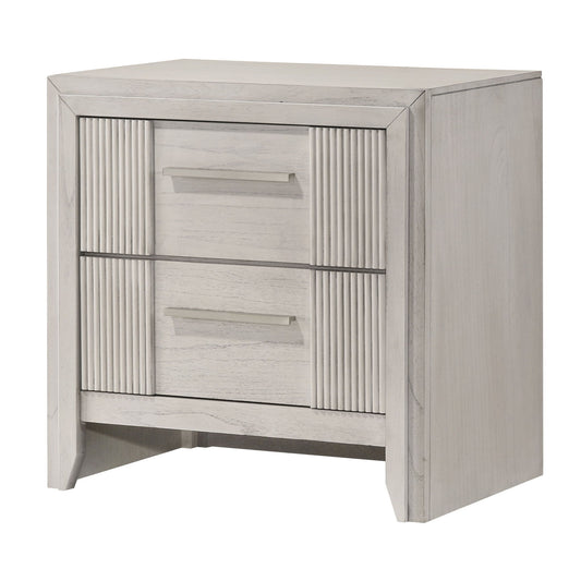 2 Drawer Nightstand With Bar Handle - Antique White - The Sleep Loft - Online Mattress Showroom NYC
