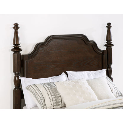4 Poster California King Bed With Serpentine Headboard - Dark Oak - The Sleep Loft - Online Mattress Showroom NYC