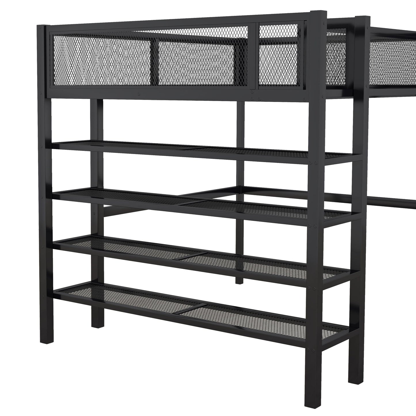 Loft Bed With 4 Tier Shelves And Storage - The Sleep Loft - Online Mattress Showroom NYC