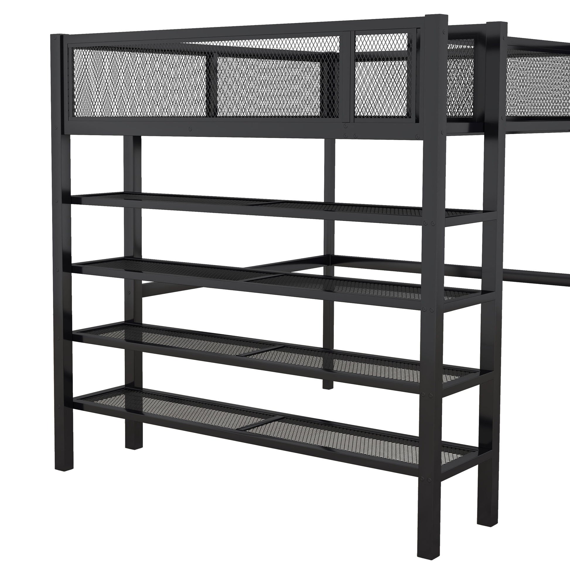 Loft Bed With 4 Tier Shelves And Storage - The Sleep Loft - Online Mattress Showroom NYC