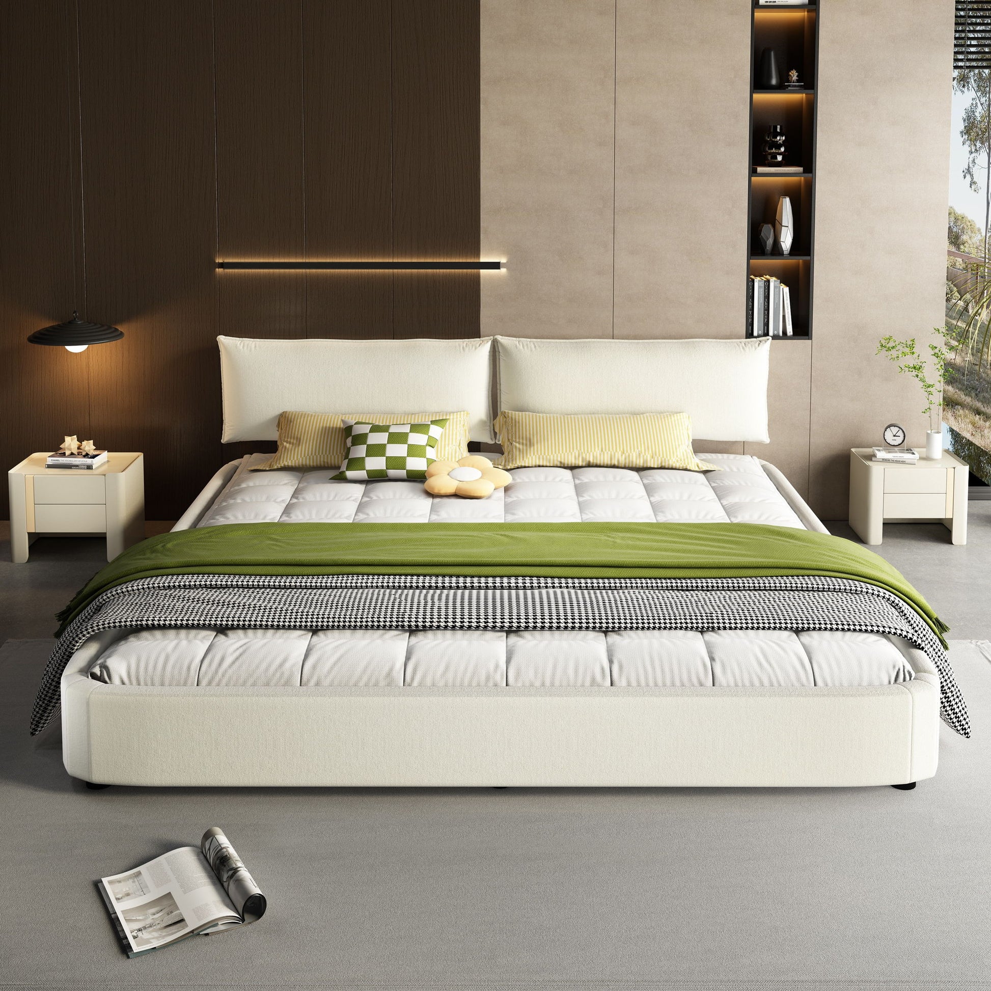Cloud Bed Frame With Oversized Padded Movable Headboard - The Sleep Loft - Online Mattress Showroom NYC