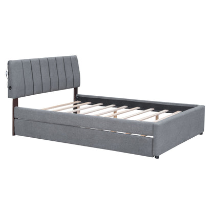 Upholstered Platform Bed With Trundle - The Sleep Loft - Online Mattress Showroom NYC