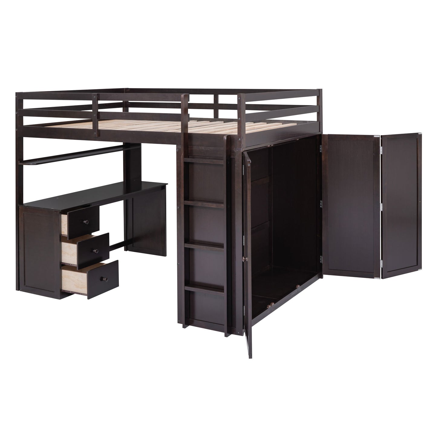 Loft Bed With Drawers, Desk, And Wardrobe - The Sleep Loft - Online Mattress Showroom NYC