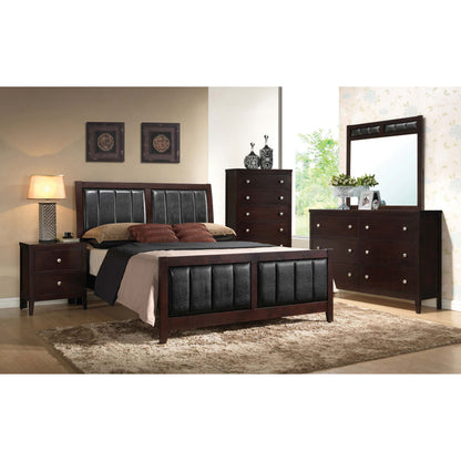 California King Upholstered Panel Bed With Headboard And Footboard - Cappuccino - The Sleep Loft - Online Mattress Showroom NYC