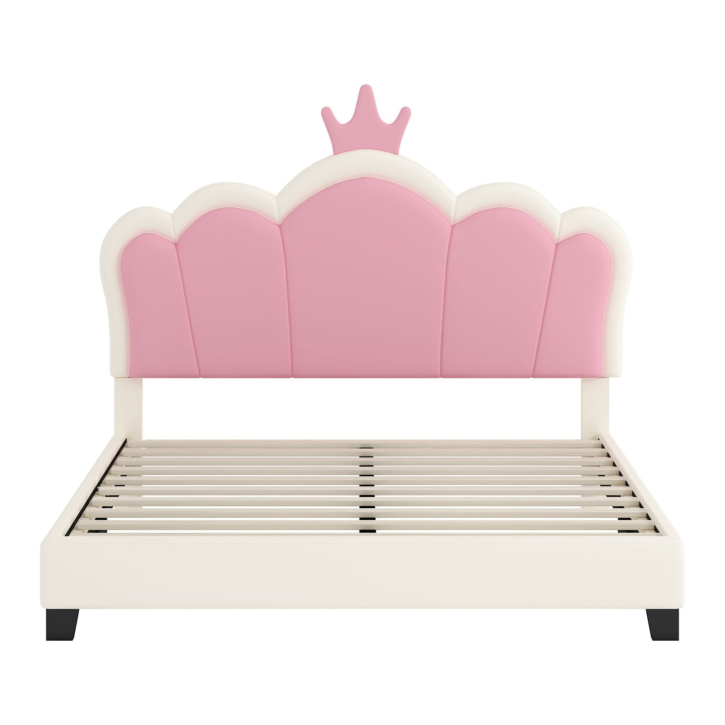 Upholstered Princess Platform Bed With Crown Headboard - The Sleep Loft - Online Mattress Showroom NYC