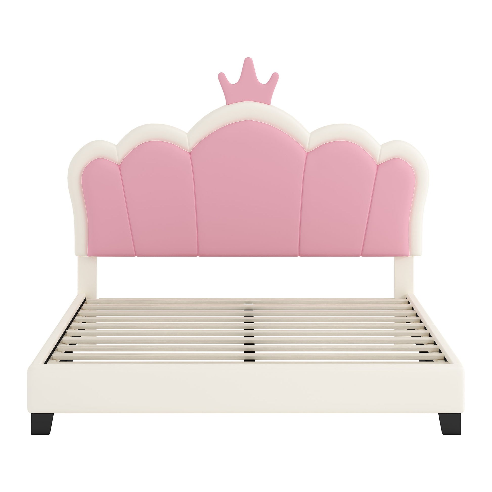 Upholstered Princess Platform Bed With Crown Headboard - The Sleep Loft - Online Mattress Showroom NYC