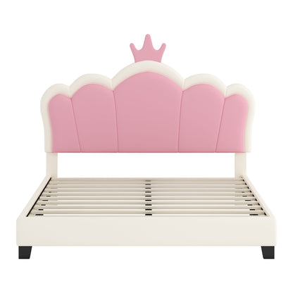 Upholstered Princess Platform Bed With Crown Headboard - The Sleep Loft - Online Mattress Showroom NYC
