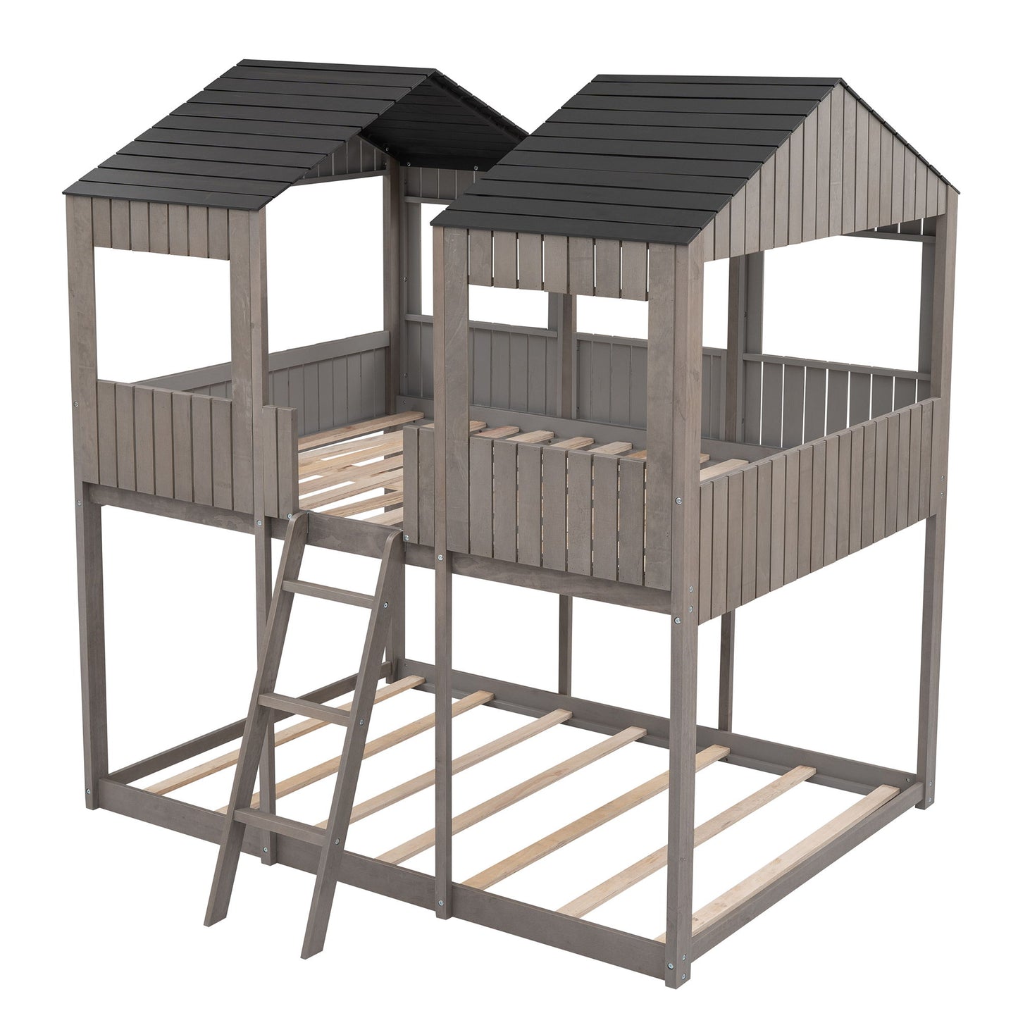 Bunk Bed With Roof, Window, Guardrail, Ladder - The Sleep Loft - Online Mattress Showroom NYC
