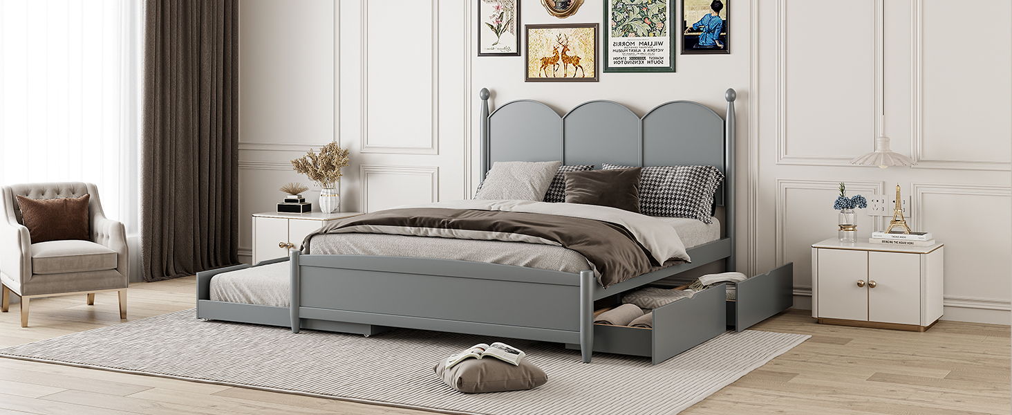 Platform Bed With With 2 Big Drawers And Trundle - The Sleep Loft - Online Mattress Showroom NYC