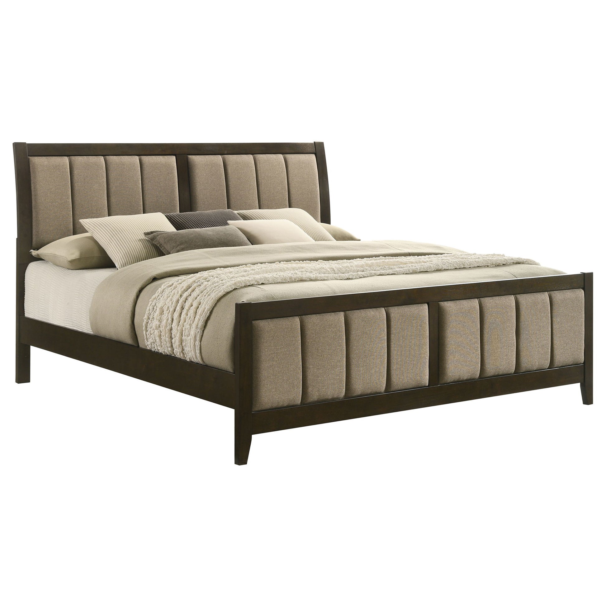 Clement - Upholstered Eastern King Bed - Dark Brown - The Sleep Loft - Online Mattress Showroom NYC