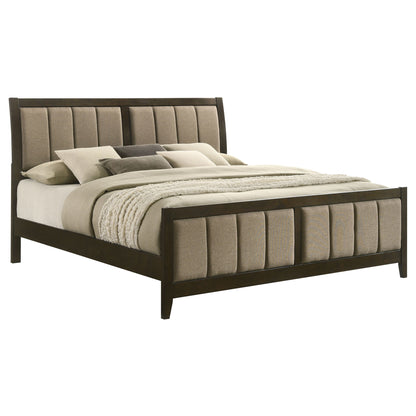 Clement - Upholstered Eastern King Bed - Dark Brown - The Sleep Loft - Online Mattress Showroom NYC