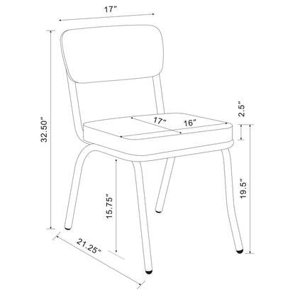 Retro Upholstered Dining Side Chair Red (Set of 2)