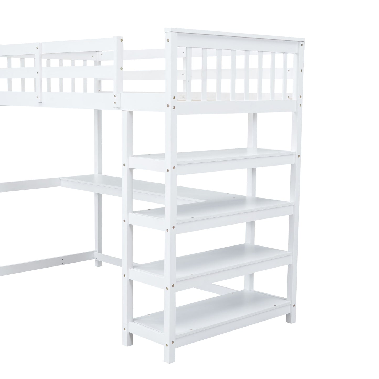 Loft Bed With Storage Shelves And Under Bed Desk - The Sleep Loft - Online Mattress Showroom NYC