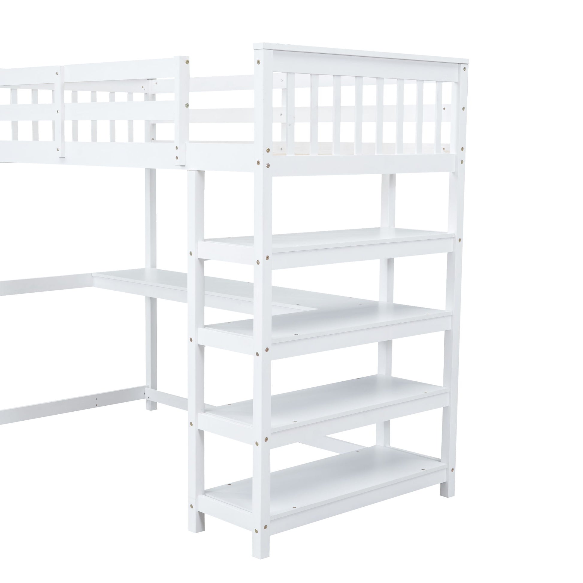 Loft Bed With Storage Shelves And Under Bed Desk - The Sleep Loft - Online Mattress Showroom NYC