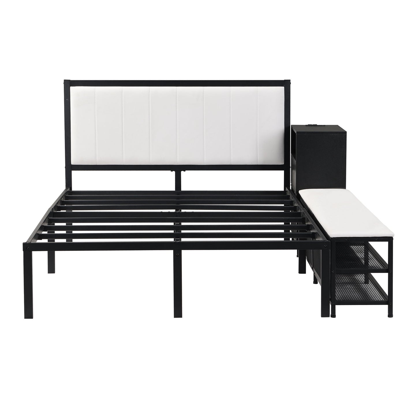 Platform Bed With 2 Tier Storage Shelves, Storage Cabinet - The Sleep Loft - Online Mattress Showroom NYC