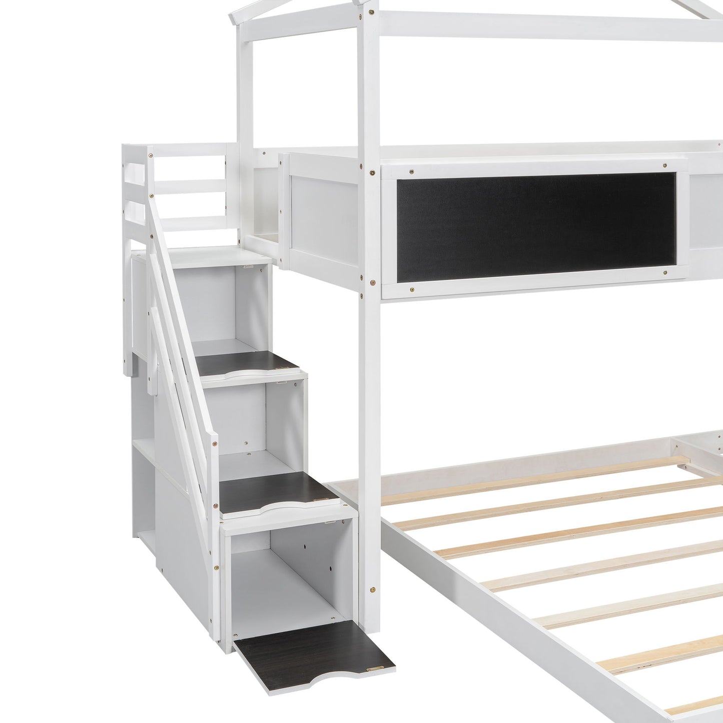 House Style Bunk Bed With Storage Staircase And board - The Sleep Loft - Online Mattress Showroom NYC