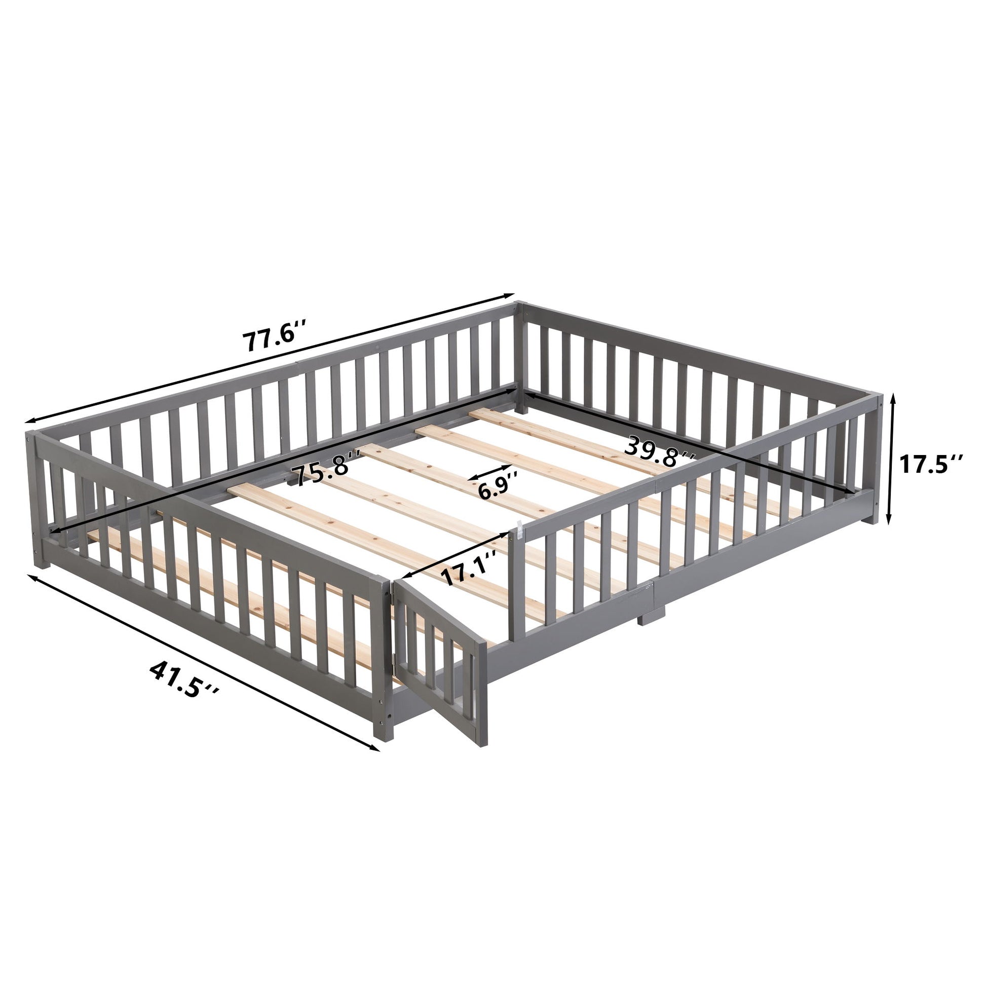 Solid Floor Bed With Door And Fence For Children - The Sleep Loft - Online Mattress Showroom NYC