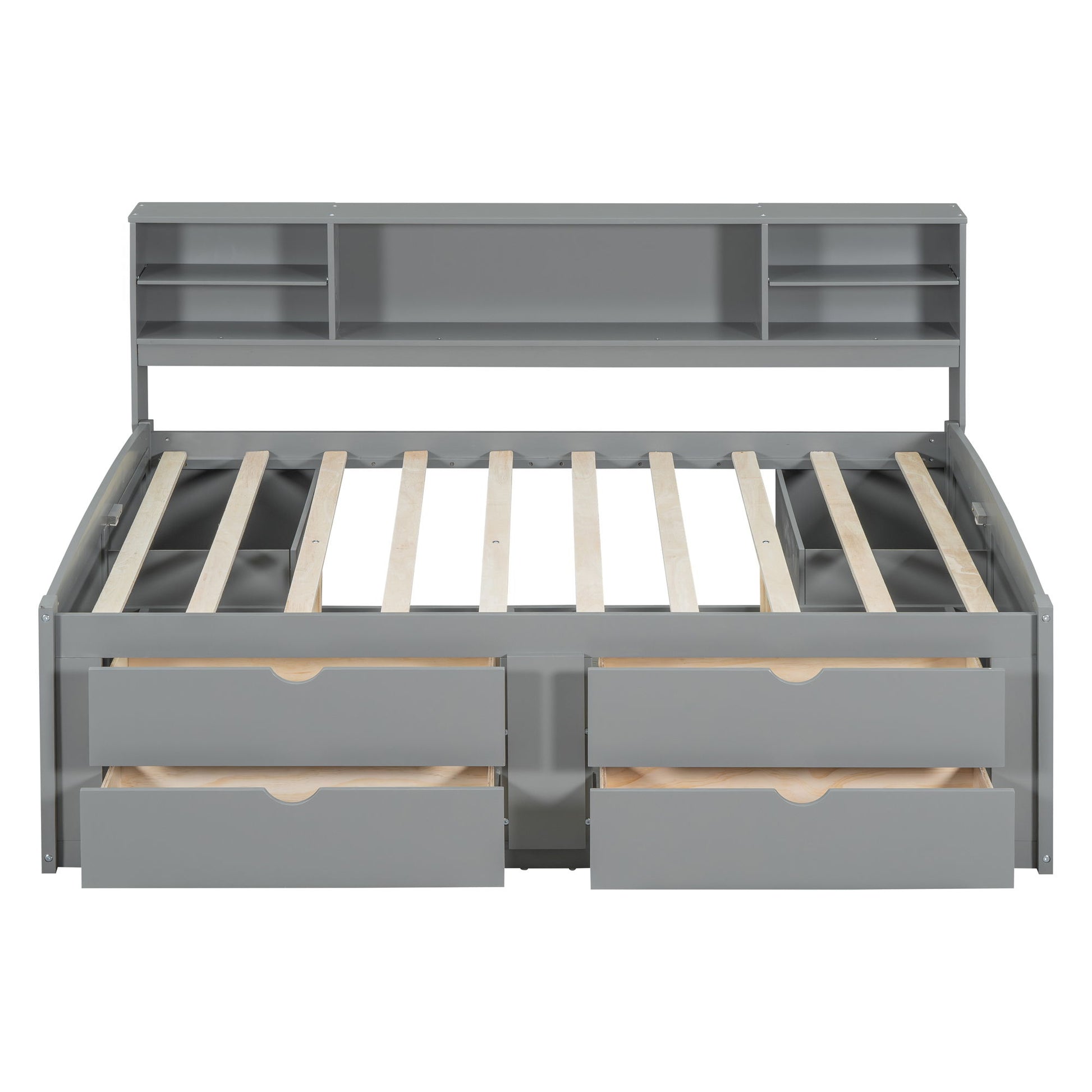 Daybed With 2 Bedside Cabinets, Upper Shelves And 4 Drawers - The Sleep Loft - Online Mattress Showroom NYC