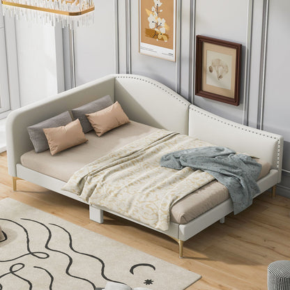 Upholstered Daybed With Headboard And Armrest, Support Legs - The Sleep Loft - Online Mattress Showroom NYC