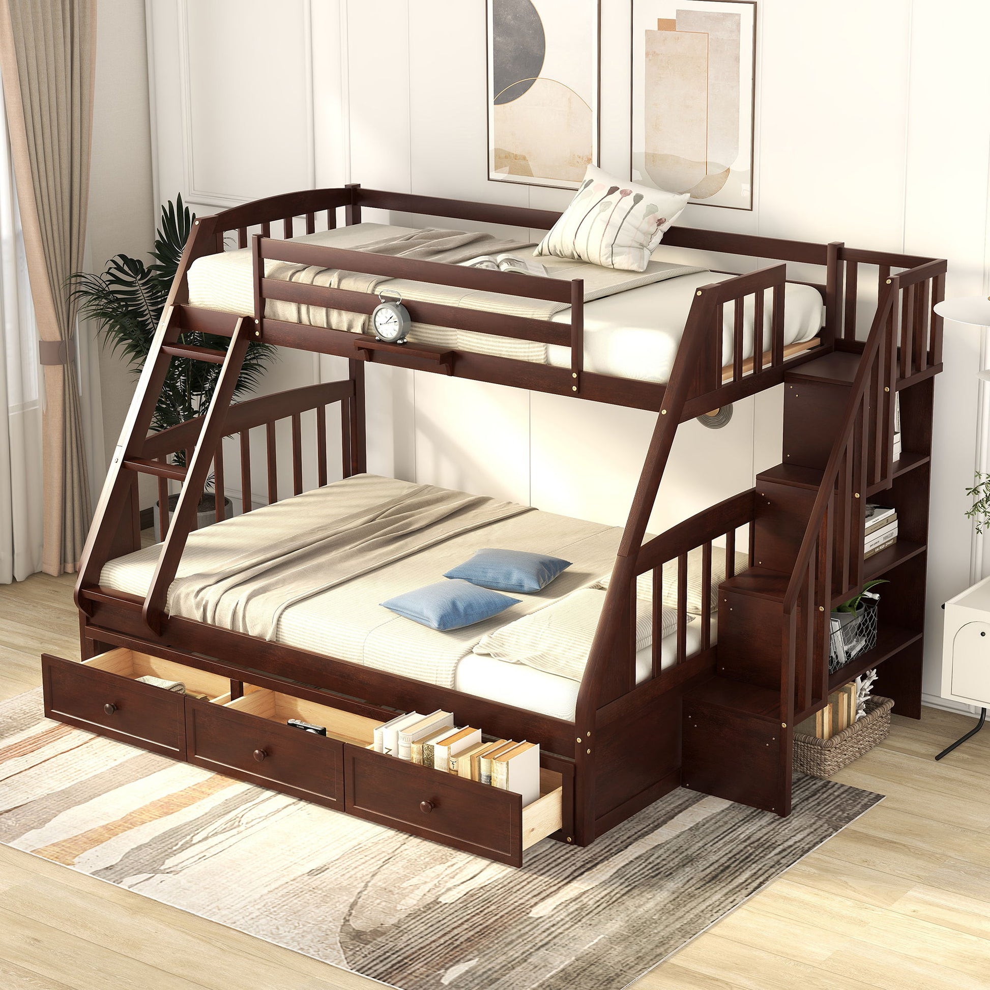 Bunk Bed With Drawers, Ladder And Storage Staircase - The Sleep Loft - Online Mattress Showroom NYC
