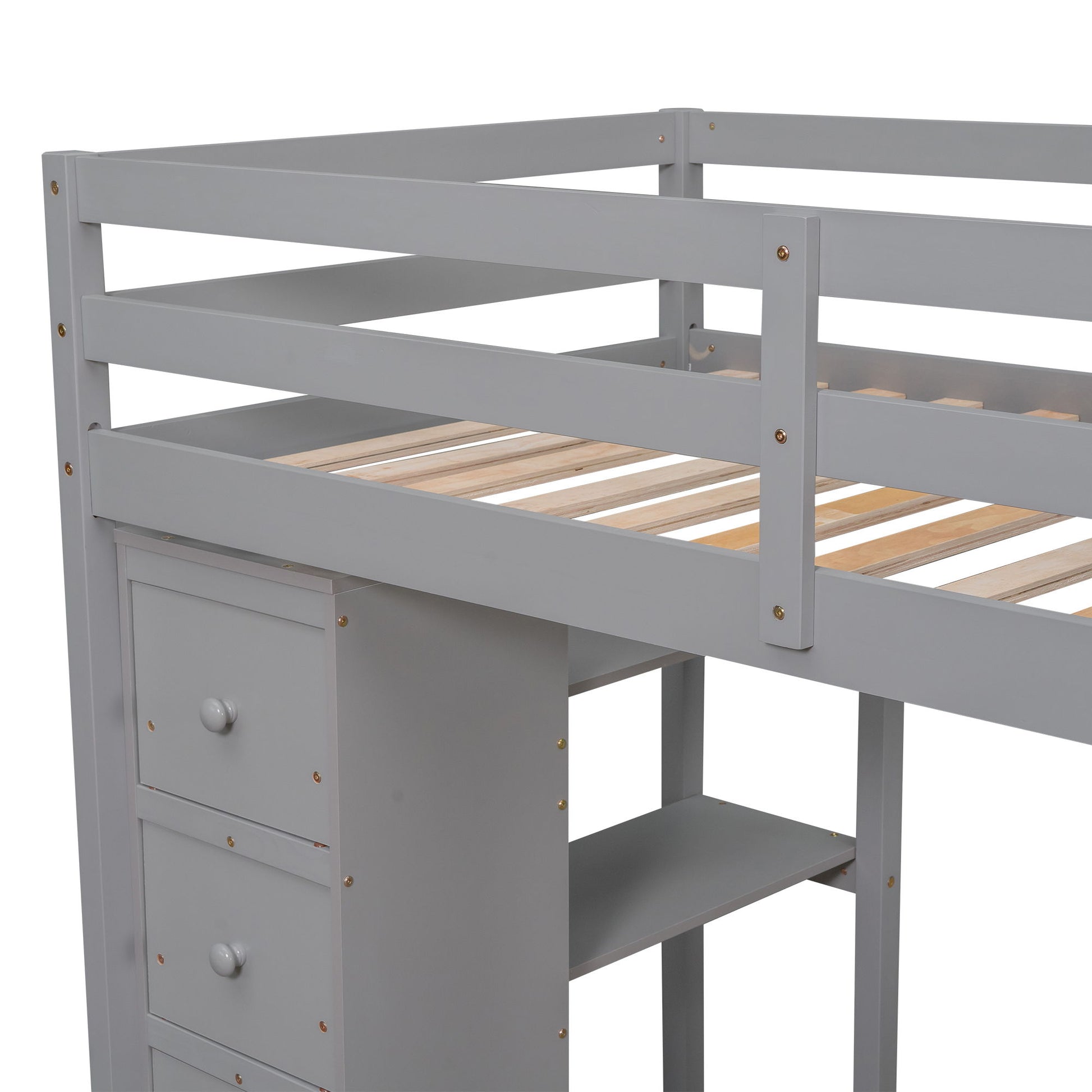 Loft Bed With Storage Drawers, Desk And Stairs With Shelves - The Sleep Loft - Online Mattress Showroom NYC