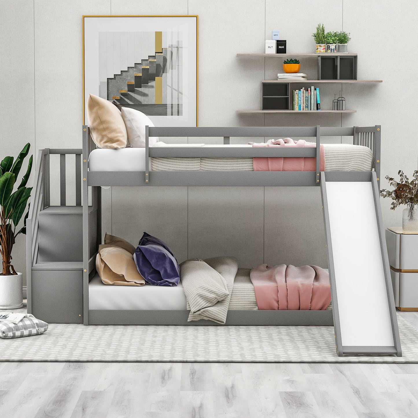 Bunk Bed With Convertible Slide And Stairway - The Sleep Loft - Online Mattress Showroom NYC