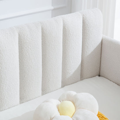Elena - Boucle Upholstered Daybed, Ribbed Tufted Backrest - The Sleep Loft - Online Mattress Showroom NYC