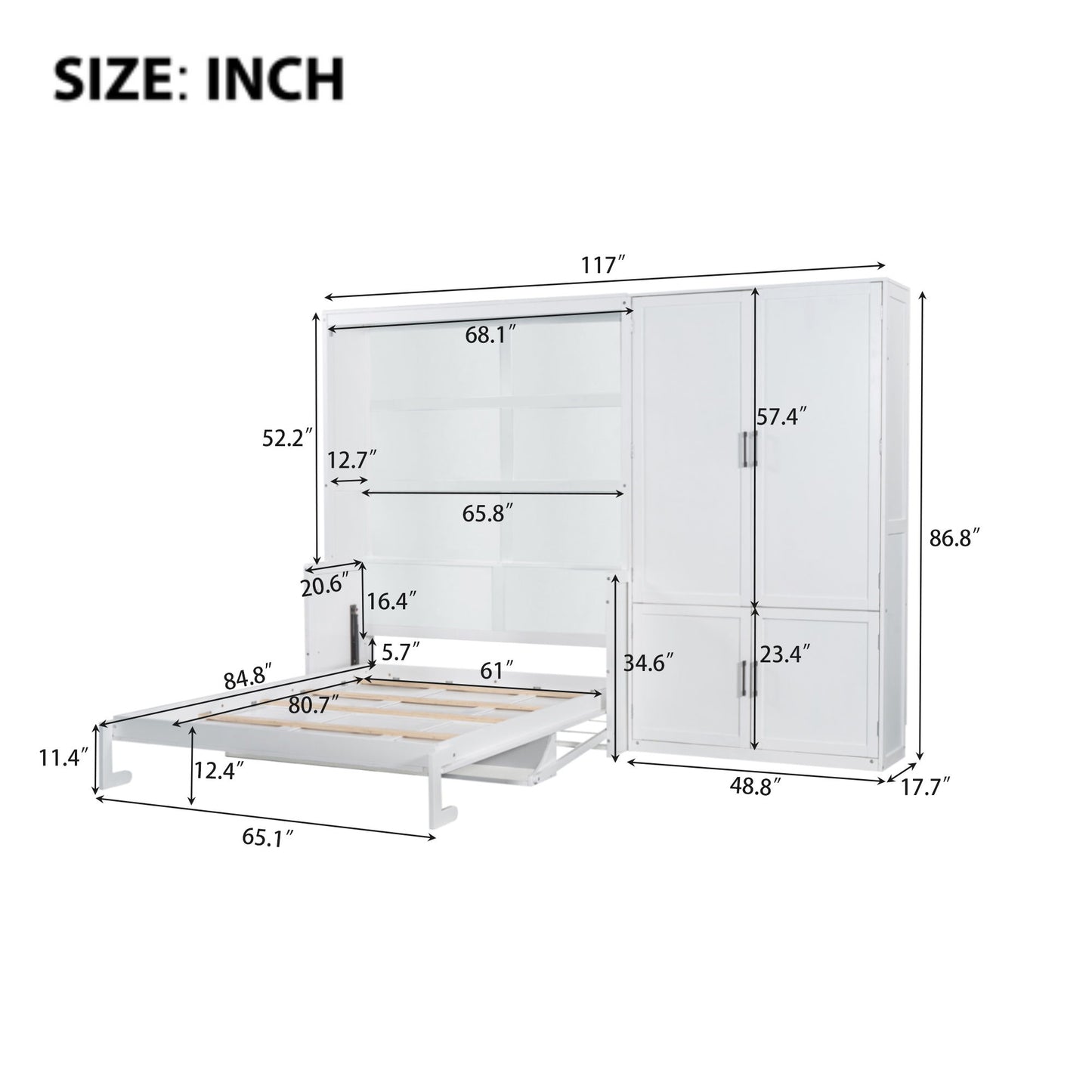 Murphy Elegant Wall Bed With Closet - The Sleep Loft - Online Mattress Showroom NYC