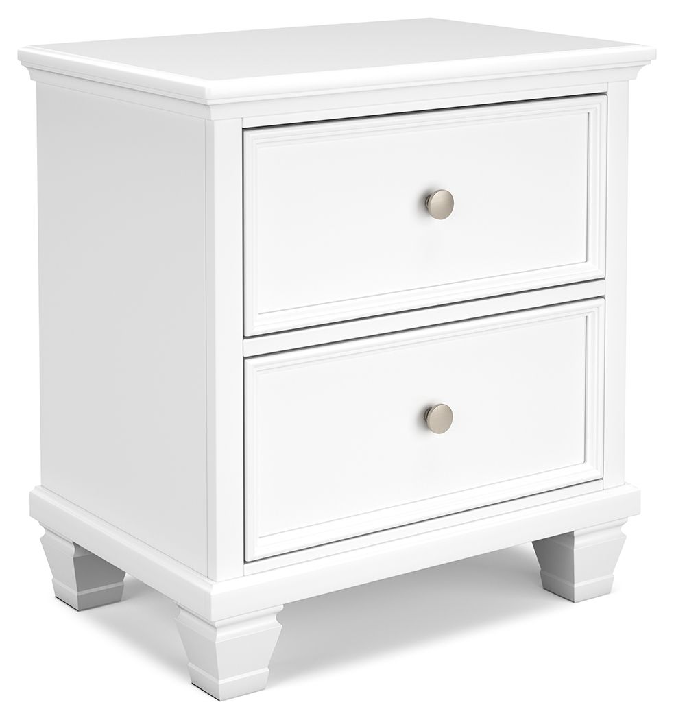 Fortman - Two Drawer Night Stand - White - The Sleep Loft - Online Mattress Showroom NYC