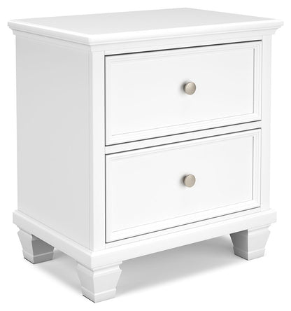 Fortman - Two Drawer Night Stand - White - The Sleep Loft - Online Mattress Showroom NYC