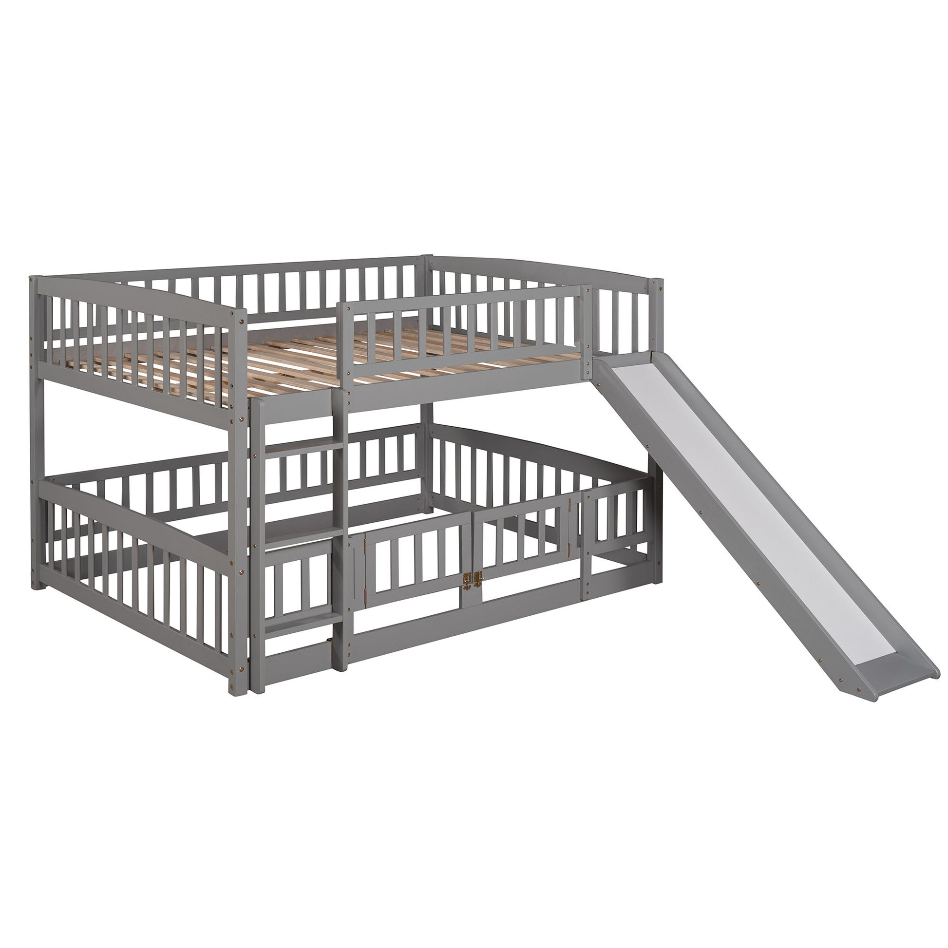 Low Bunk Bed With Slide, Fence And Ladder - The Sleep Loft - Online Mattress Showroom NYC