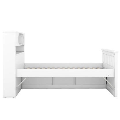 Captain Platform Bed Frame With Storage Bookcases, Shelves, And 4 Drawers - The Sleep Loft - Online Mattress Showroom NYC
