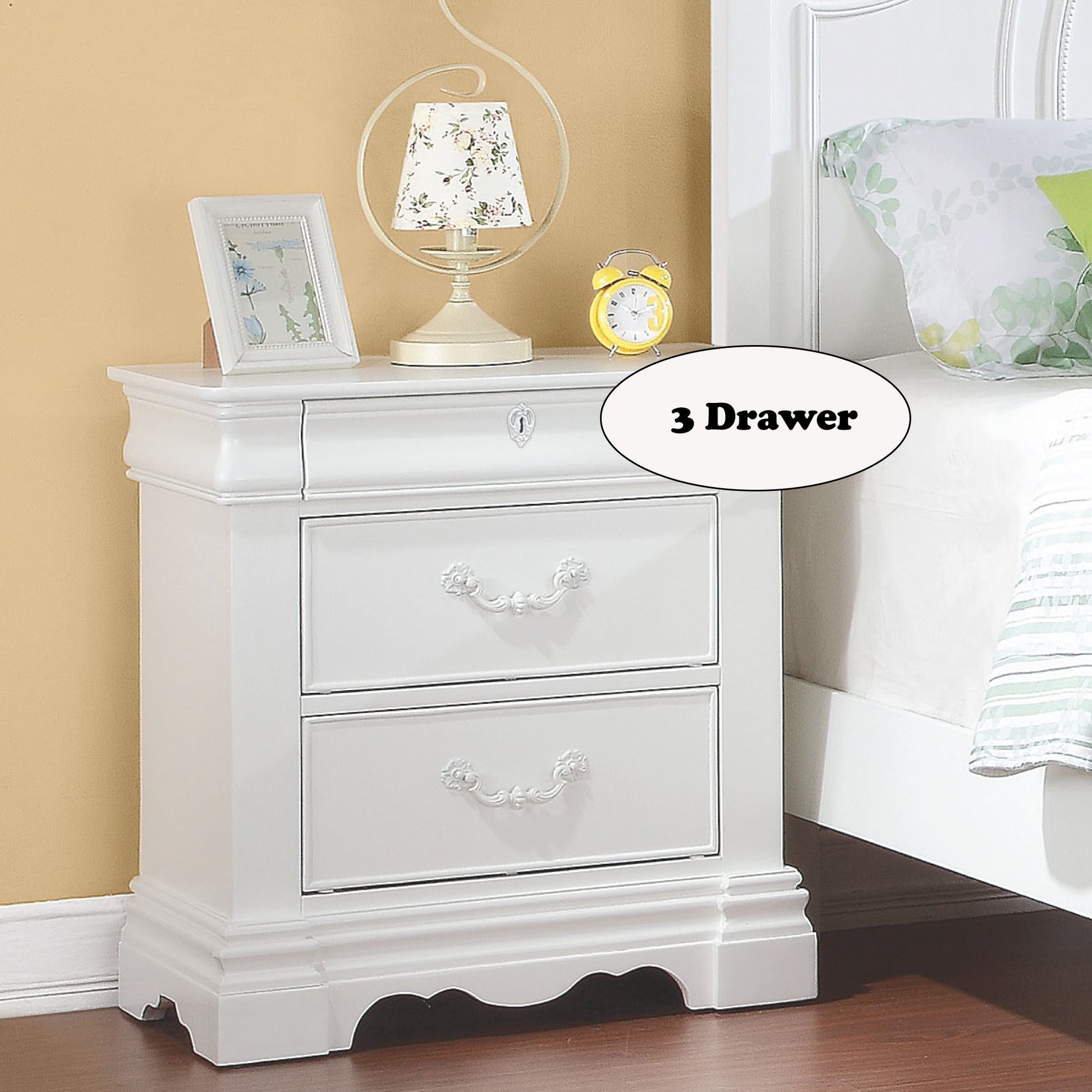 Estrella - Nightstand - White - The Sleep Loft - Online Mattress Showroom NYC