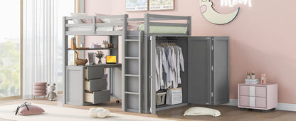 Loft Bed With Drawers, Desk, And Wardrobe - The Sleep Loft - Online Mattress Showroom NYC