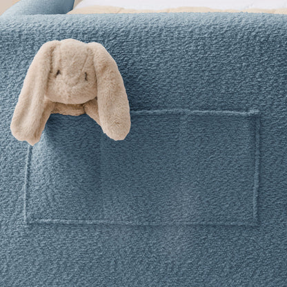 Cute Rabbit Ear Upholstered Platform Bed Frame With Safety Rail - The Sleep Loft - Online Mattress Showroom NYC